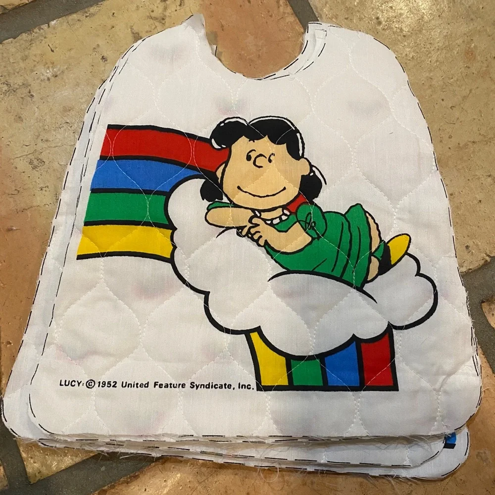 Vintage Charlie Brown & crew Rainbow Bibs 1950 Peanuts